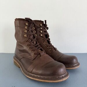 Dr. Martens Pier Dark Brown Leather Lace Up Combat Work Boots